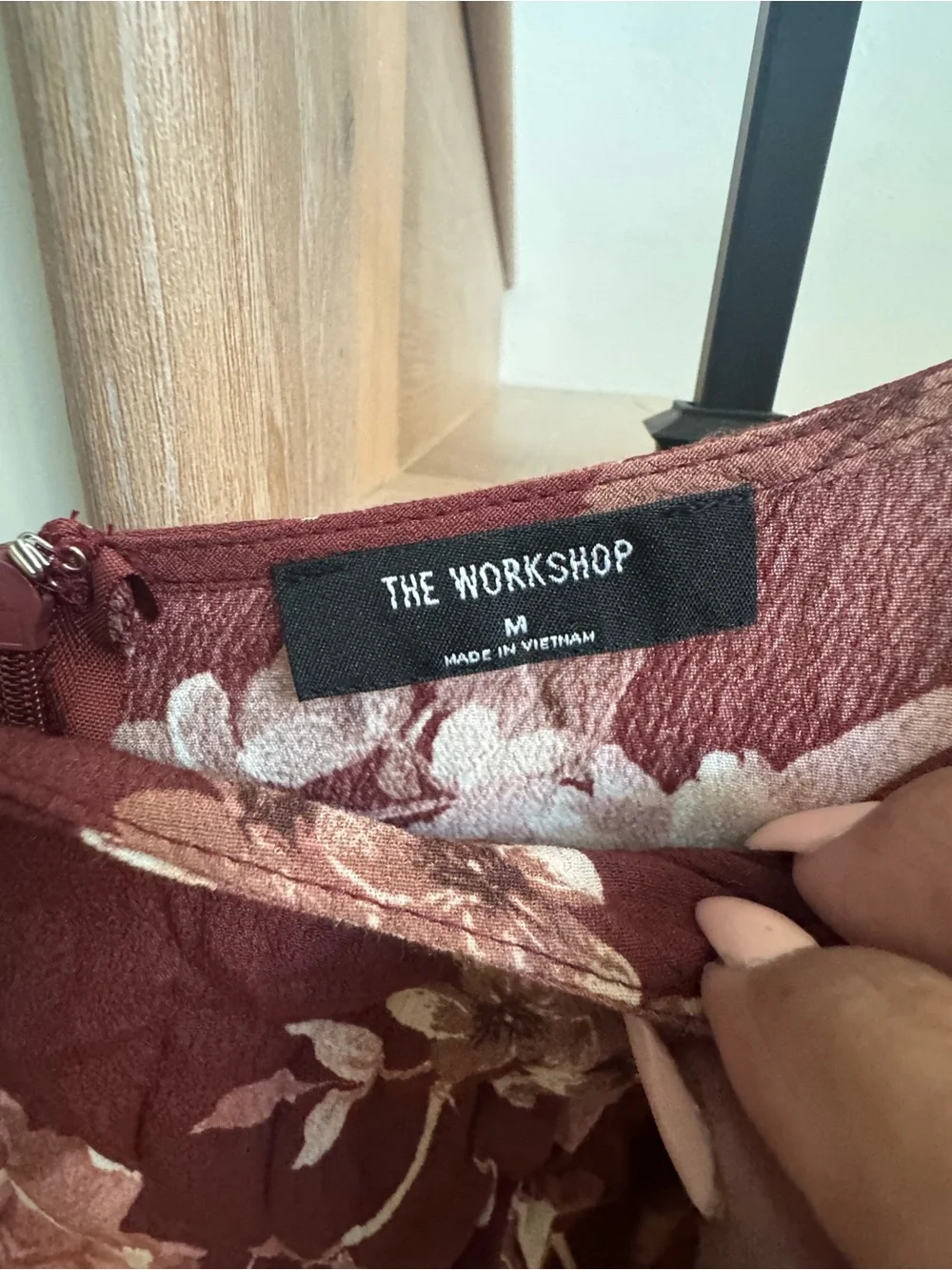 The Workshop Clothing Burgundy Floral Long Sleeve Maxi Dress - Picture 4 of 5